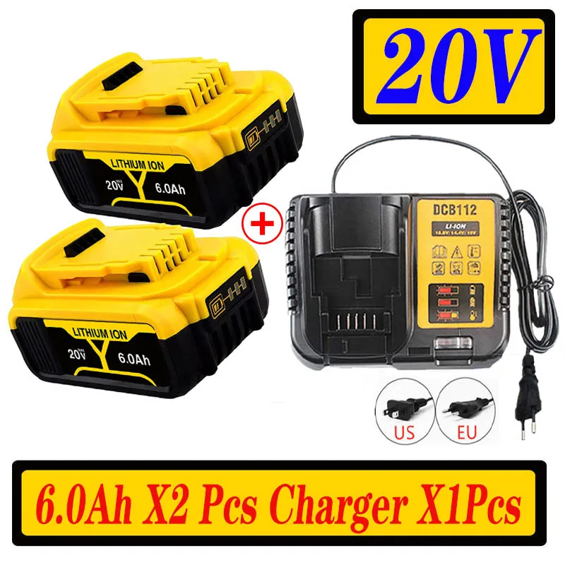 

For dewalt 20V 6.0Ah Rechargeable battery for Dewalt Cordless screwdriver drill Screw gun wrench impact batteries DCB200 DCD790