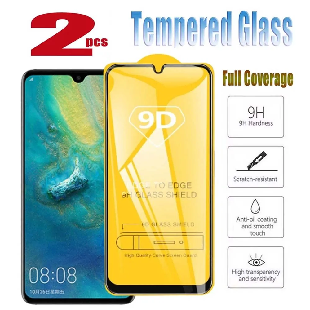 2pc 9D Tempered Glass for Honor X6b Hard Film Full Screen Protector Anti Broken Clear HD Glass with Black Frame