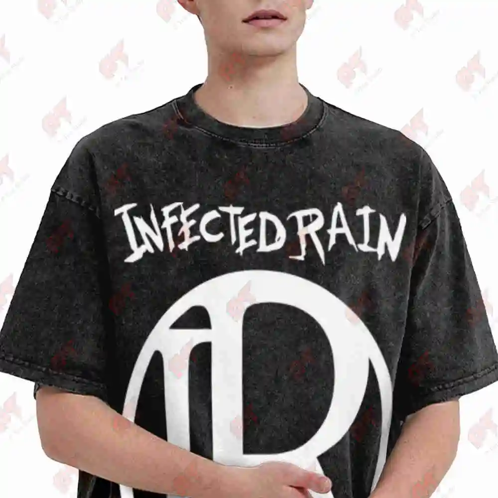 Infected Rain Metalcore Vintage Washed Tee Pure Cotton T-Shirt