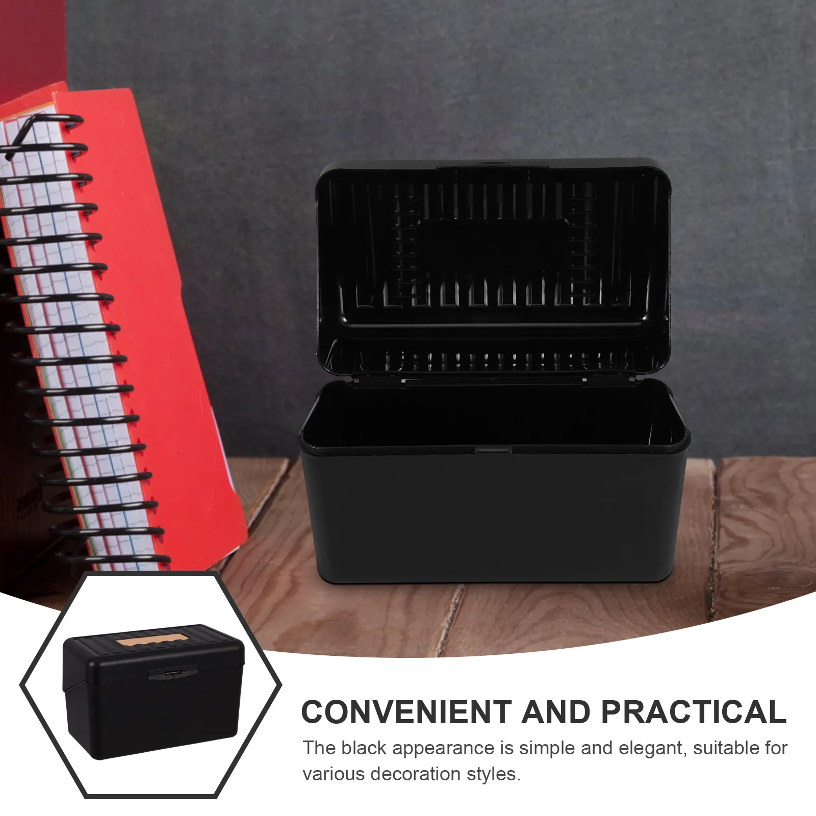 Business Card Holder Box Index Card Organizer Flashcard Storage Case Multifunction Desk Accessory