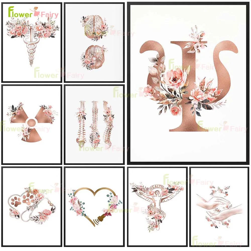 

Medical Science Flower Organ Anatomy Prints Poster Wall Art Canvas Painting Home Decor Wall Pictures For Living Room Unframed