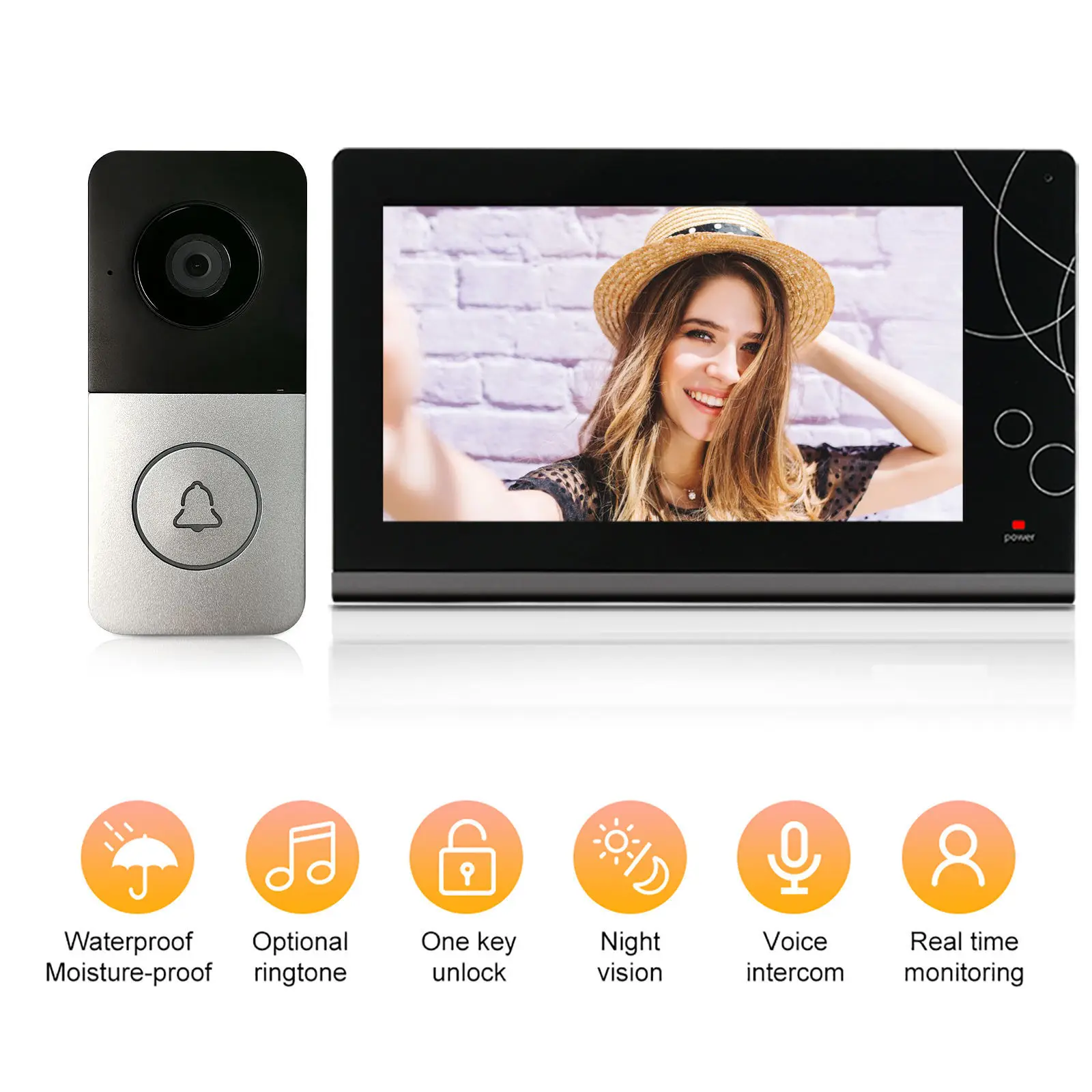 7 Inch LCD Touch Screen Indoor Villa Intelligent Door Phone Building Tuya Smart Video Intercom Doorbell for Home Security