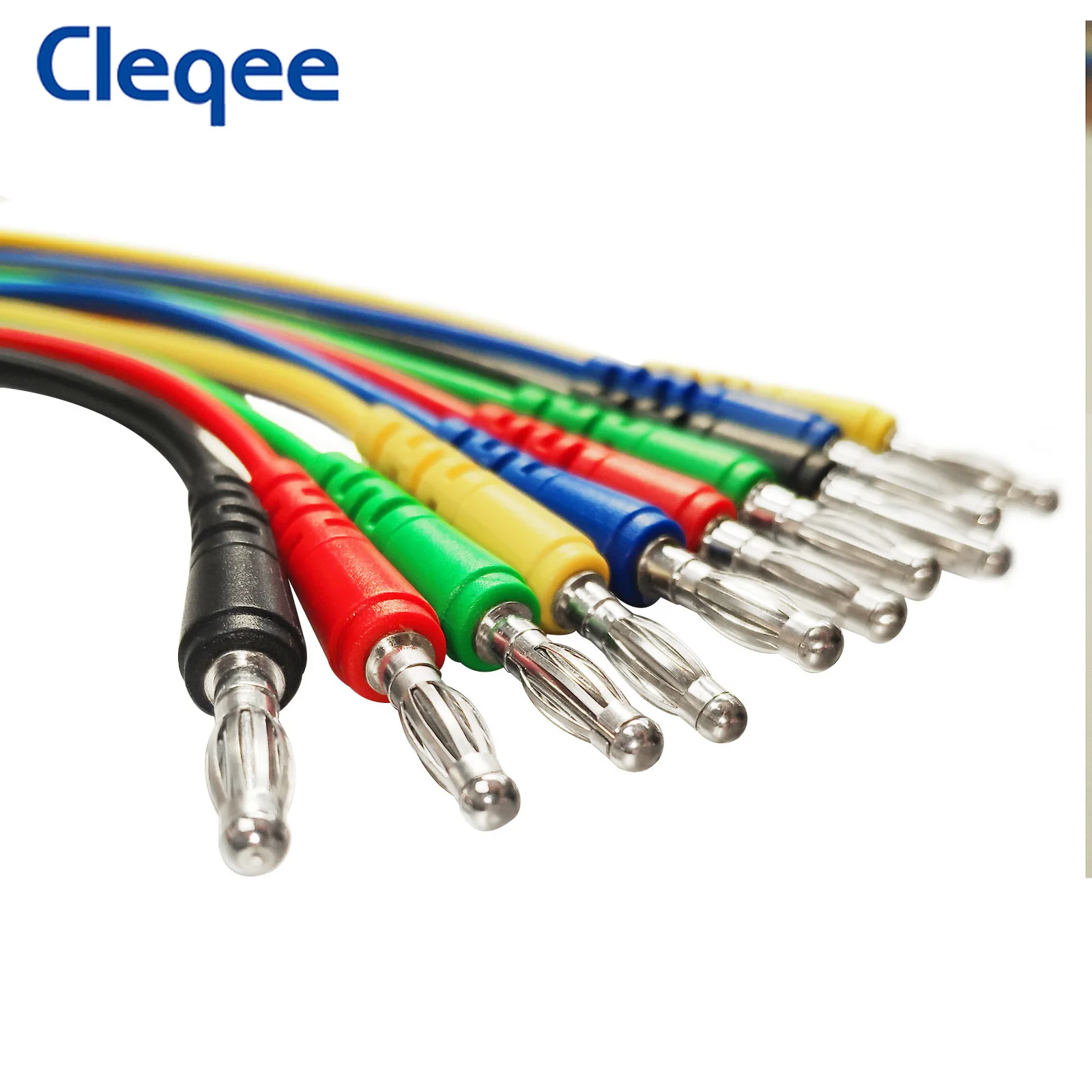 Cleqee-Cable eléctrico P1043, multímetro con enchufe Banana desnudo Dual de 4mm, cables de prueba de 100cm, 1000V/10A, 5 colores, 5 uds.