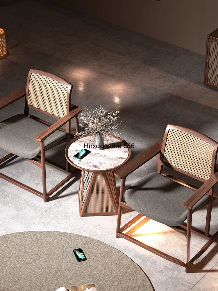 Household living room chair hotel clubhouse reception chair three-piece set image 3