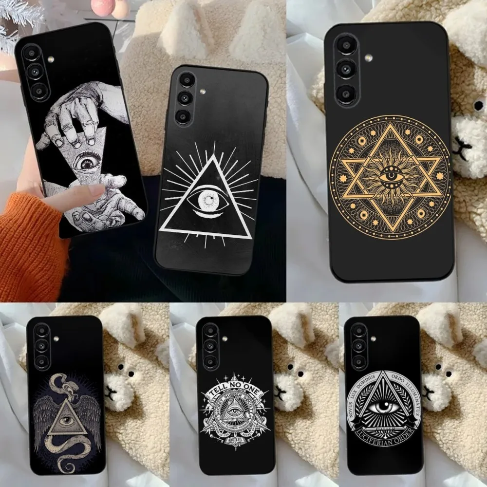 

Illuminati Eye Occult Phone Case For Samsung S24,23,22,30,21,10,9,Ultra,Plus,Lite,FE,5G Black Soft Case