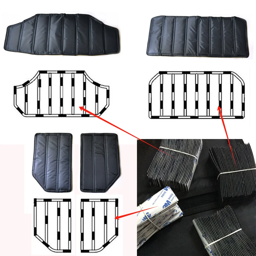 SXMA J180 Hardtop Sound Heat Insulation Cotton Pad Kit Headliner Roof Insulation Kit 4-Door Upper for Jeep for Wrangler JK 12-17