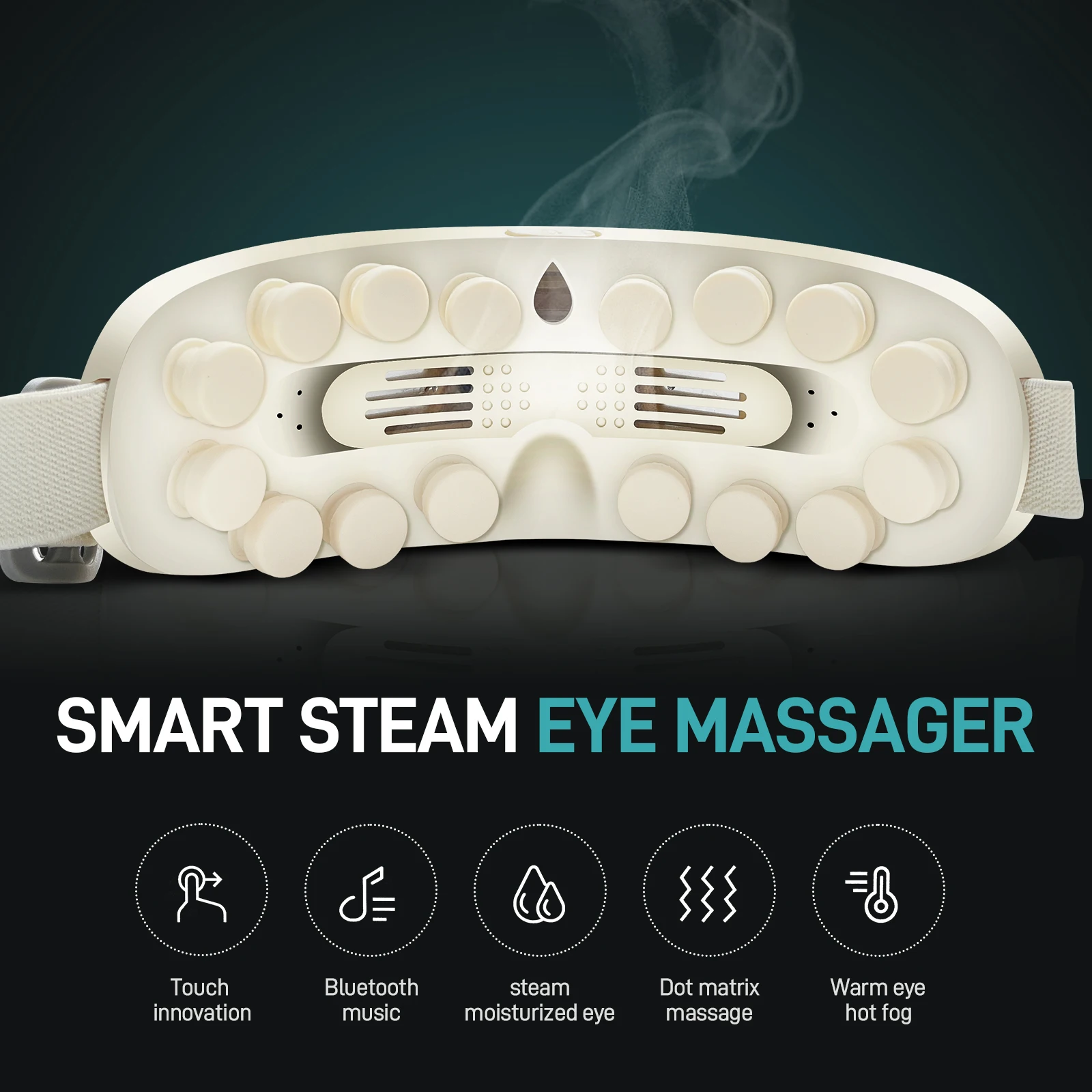 

HAIZHIHUI Eye Massager with Heat for Migraines Dry Eyes Dark Circles Rechargeable Bluetooth Music Heat Cold Eye Massager Gift