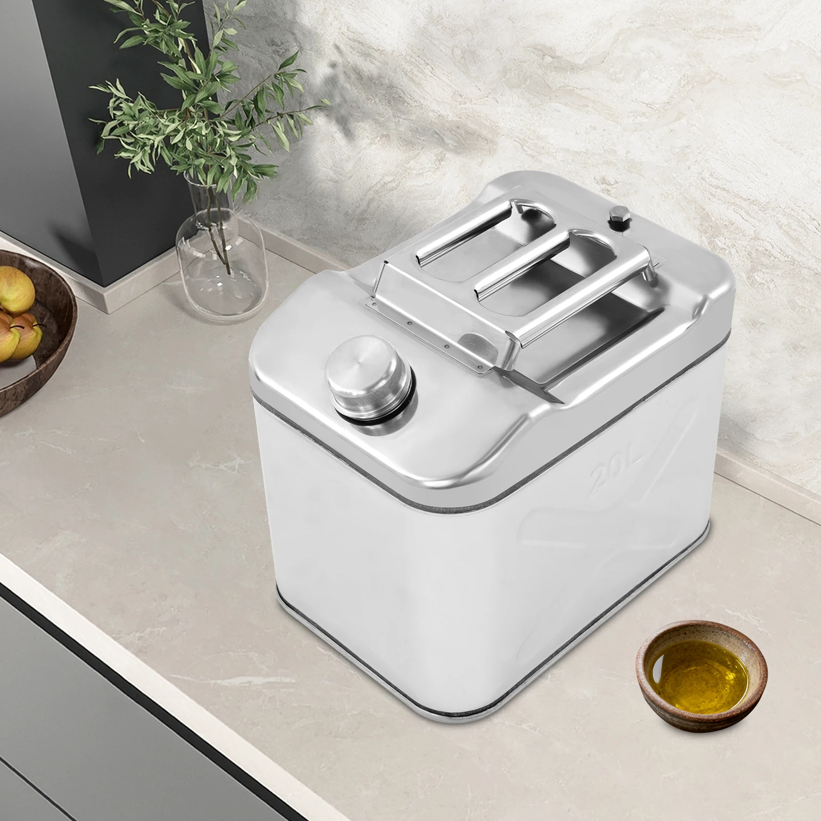 

20L Water Can 20L 304 Stainless Steel Can Metal Camping Can with Pressure Relief Valve for Outdoor Camping Industrial Workshop