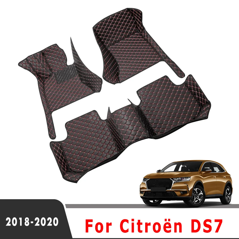 Dywaniki samochodowe LHD do Citroen DS7 d7 Crossback 2021 2020 2019 2018 dywany niestandardowe akcesoria do wnętrz samochodowych podnóżek pokrowce