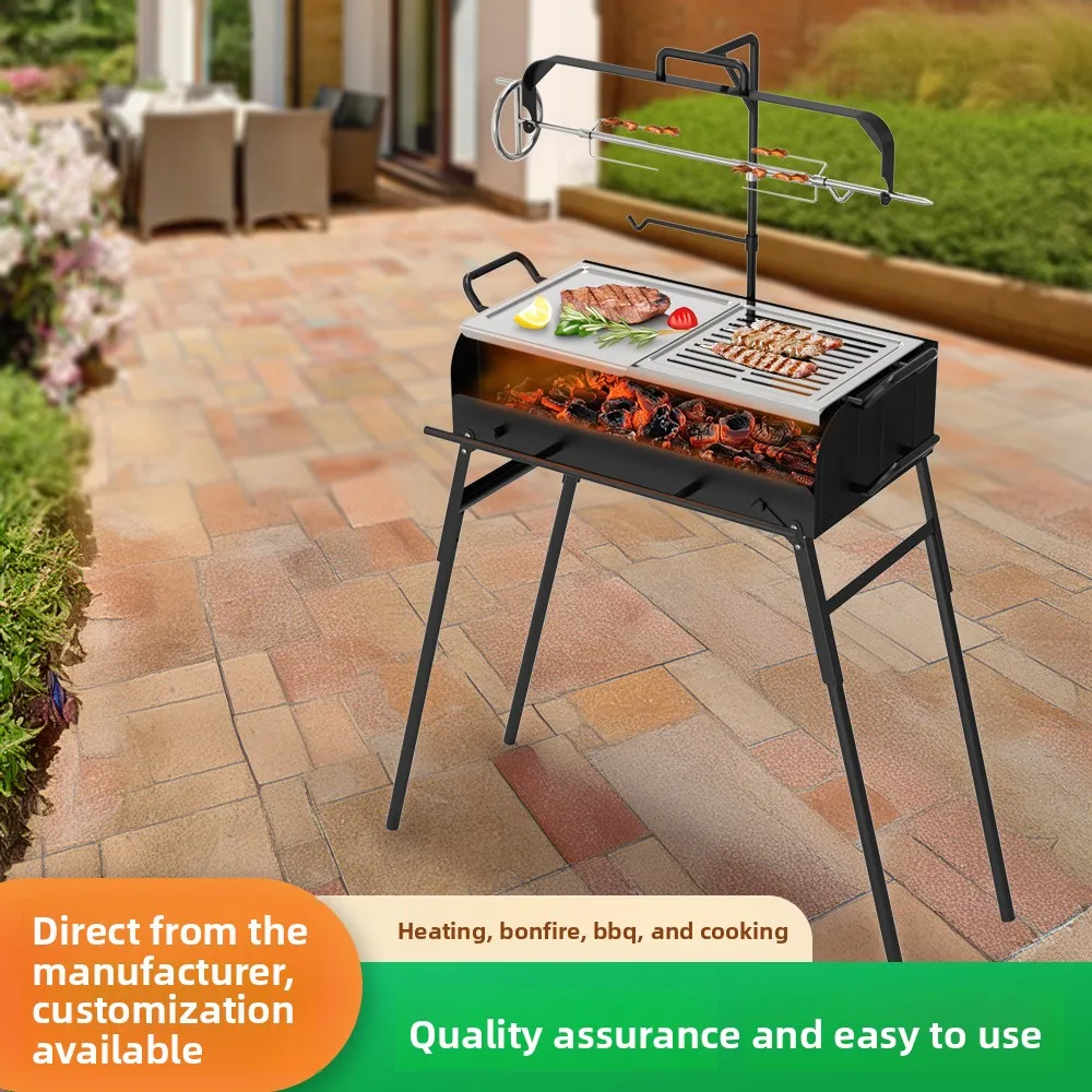 Cross-border outdoor charcoal grill adjustable height portable camping picnic household model BC0813 modern minimalist