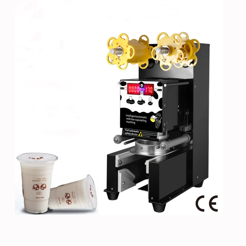 Factory Supply Made in China Full Automatic Continuous Bubble Tea Shop used Disposal PP PE PC Paper Cup Sealing machine