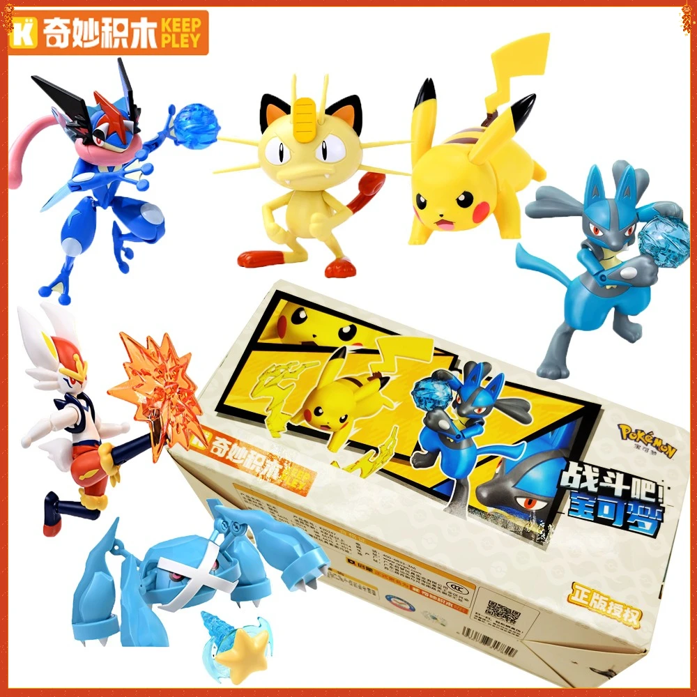 

Original Keeppley Pokemon Assemble Building Blocks Kawaii Anime Characters Assembling Creative Trendy Toys Ornaments Kids Gifts