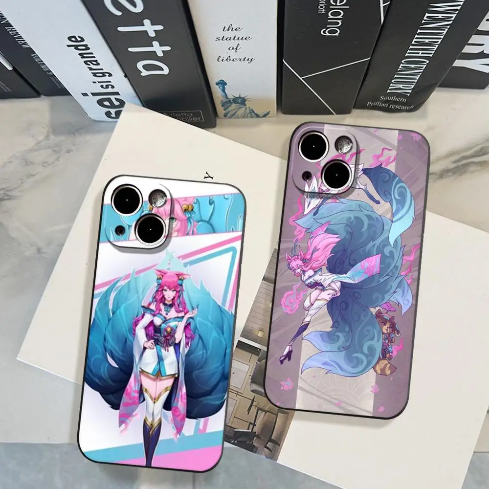 Coque de téléphone HD Ahri de League of Legends en silicone souple noir, très vendue, pour iPhone 17, 15, 16, 14, 13, 12, 11 Plus, Pro Max