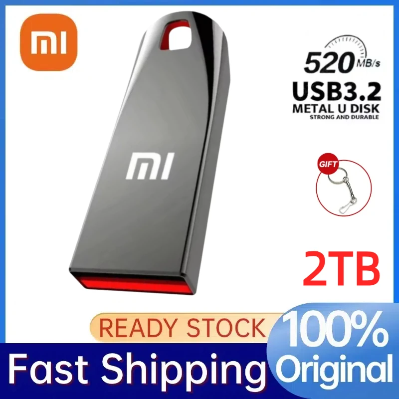 محرك أقراص USB من Xiaomi 2 تيرا بايت عالي السرعة 1 تيرا بايت معدني USB 3.0 محركات أقراص فلاش 512 جيجا بايت 256 جيجا بايت 128 جيجا بايت قرص فلاش ذاكرة USB لأجهزة الكمبيوتر المحمول