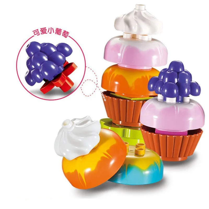 29pcs Friend Series Large Particle Building Blocks Kawaii DIY Creative Dream Ice Cream Bricks Set Toys For Girls Birthday Gift