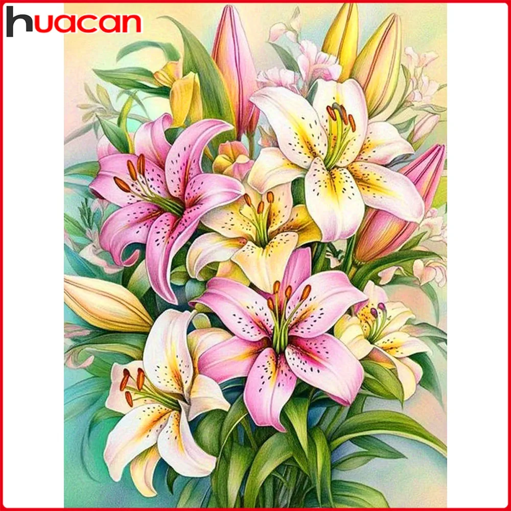 Huacan Voll-Diamant-Malerei Lilie Diamant-Mosaik Blume Neue Kollektion 2026 Dekorative Gemälde