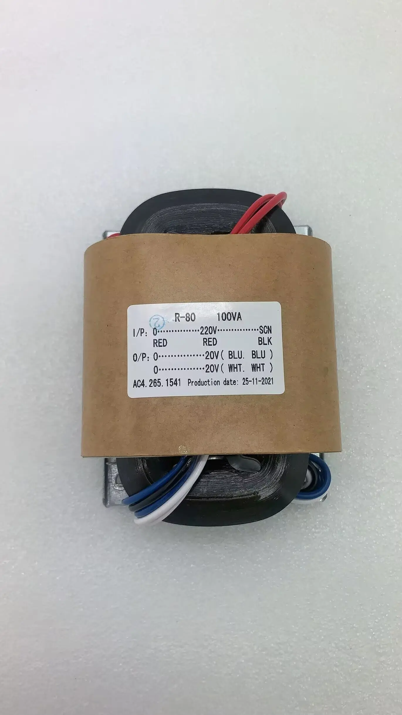 100W R type Oxygen free copper Power Transformer 100VA dual 20V voltage output