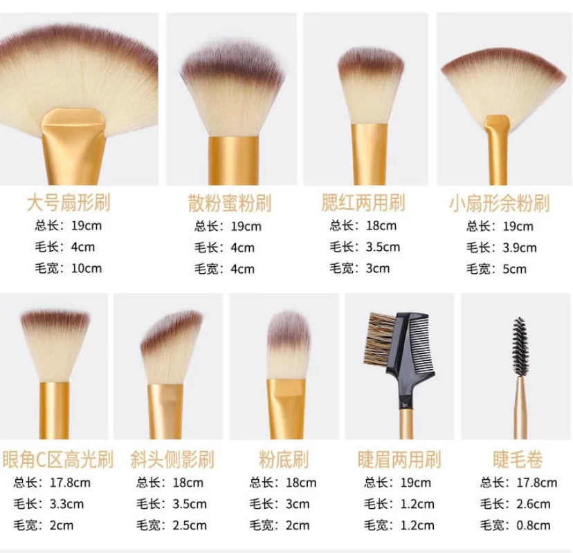 12-delige make-upborstels Premium synthetisch houten handvat Vloeibare blending Blush make-upborstelsets Schoonheid cosmetische borstels voor ooggezicht