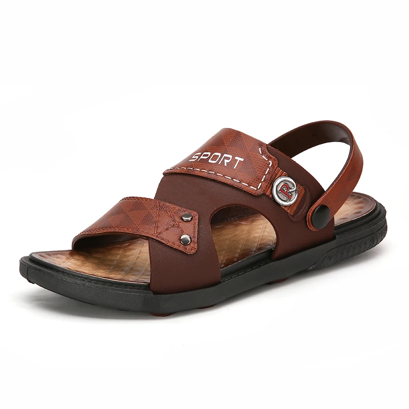 Sandalias de playa romanas para hombre, chanclas clásicas de cuero suave y cómodo para exteriores, para jardín, verano, 2022