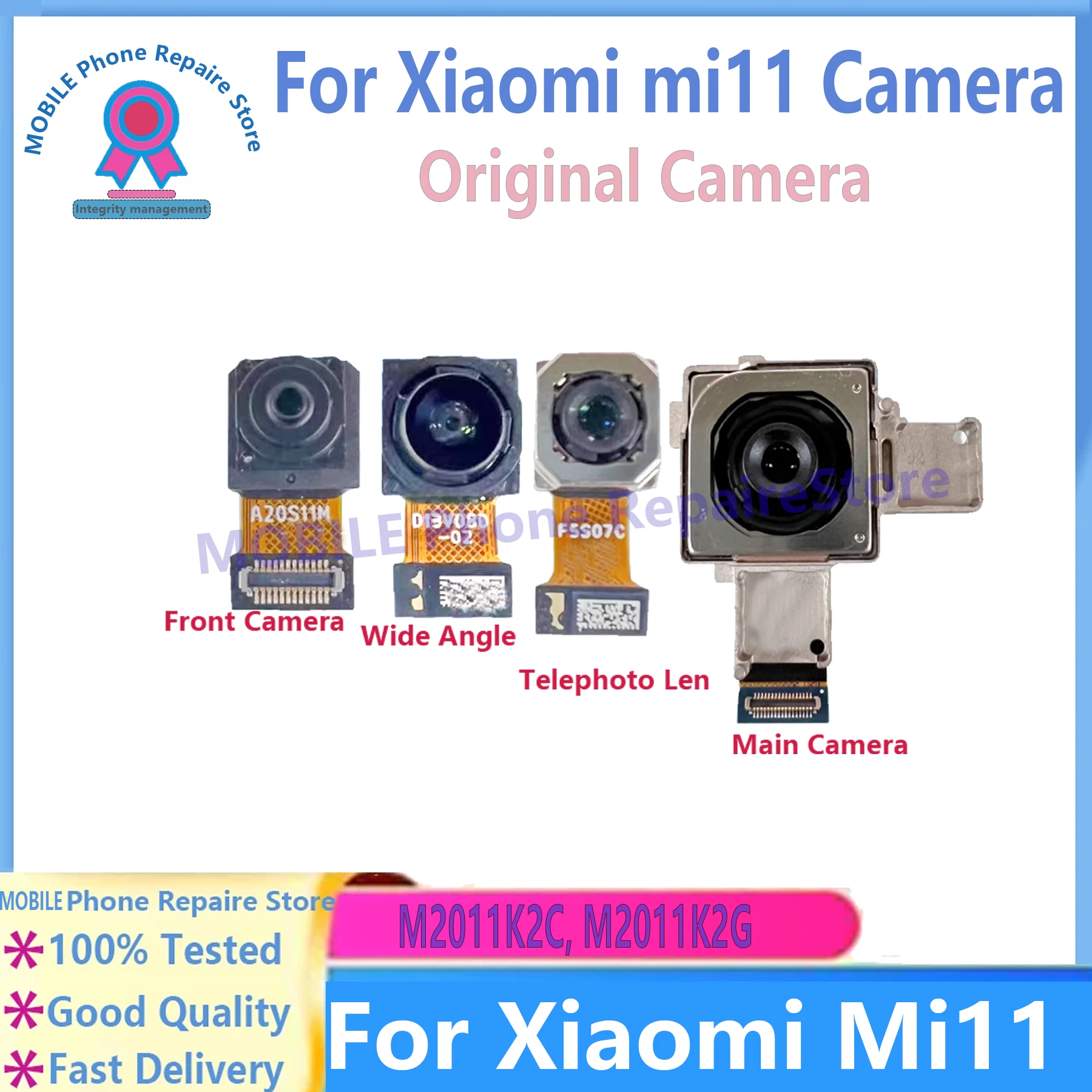 

Задняя камера для Xiaomi Mi 11, модуль задней камеры, гибкая передняя камера, вид сзади, запасные части