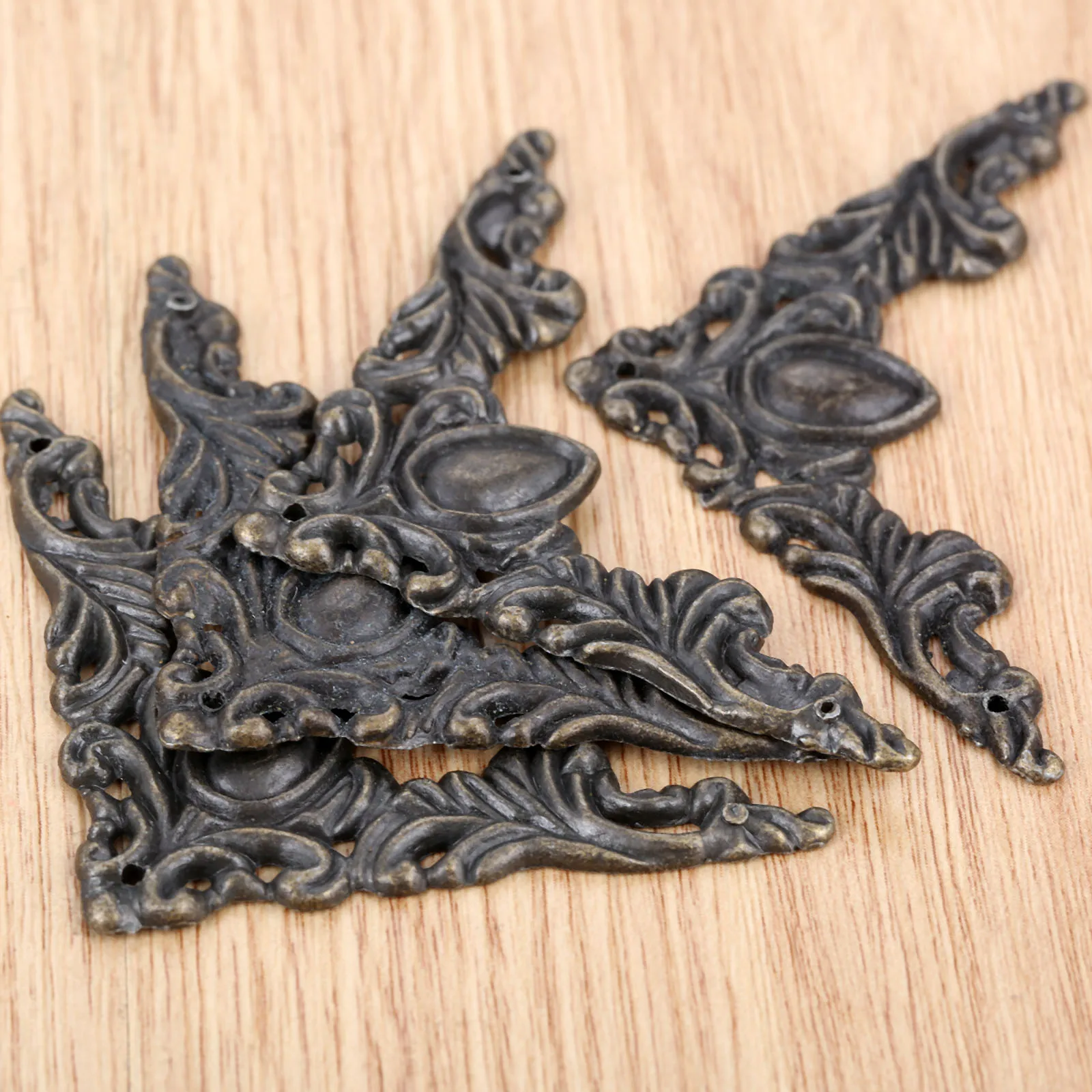4Pcs Antique Bronze Decorative Protectors 50*50mm For Book Corner Protector Box Book Scrapbook Metal Album With Nails - view 5