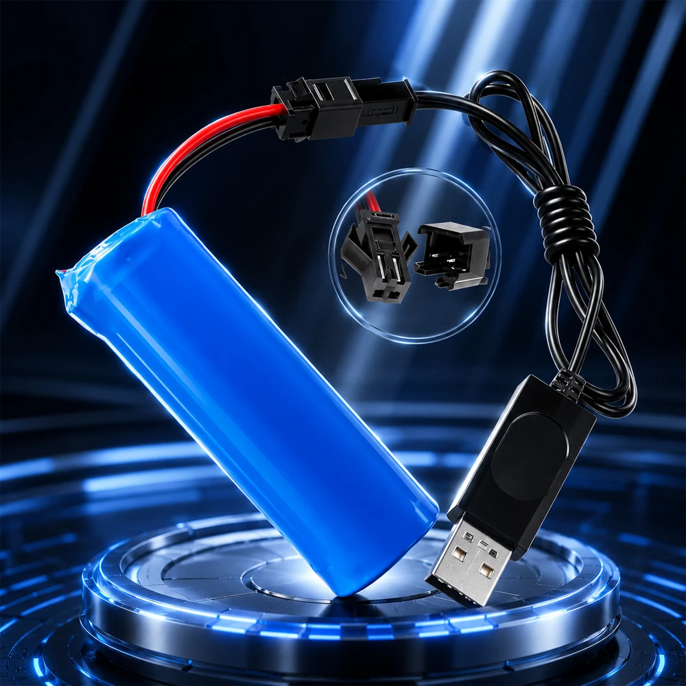 3.7V1200mAh18650 Rechargeable Lithium Ion Battery Pack with PCB Protection for RC Crawler Car Off-Road Truck Remote Control Toys