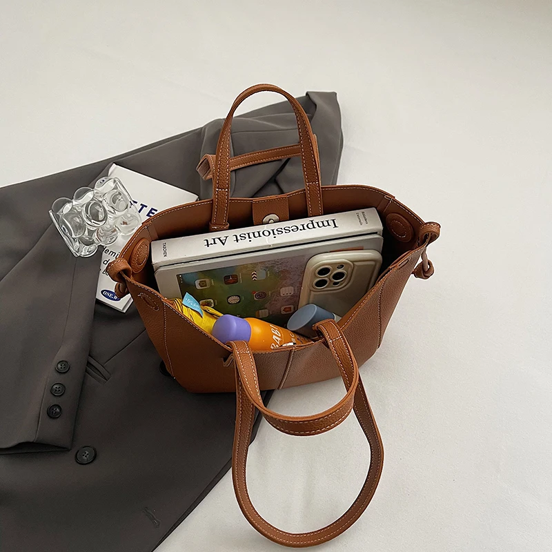 MOODS Branded Underarm Shoulder Bags For Women 2024 Latest Luxury Designer Handbags Soft PU Leather Large Capacity Shopping Tote