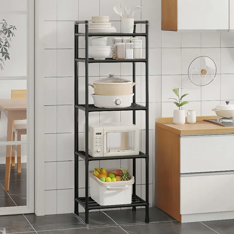 

1 шт., 4/5-уровневая пластиковая полка для хранения, белый/черный, многослойная полка-органайзер для дома, кухни, ванной комнаты, компактный стоячий блок
