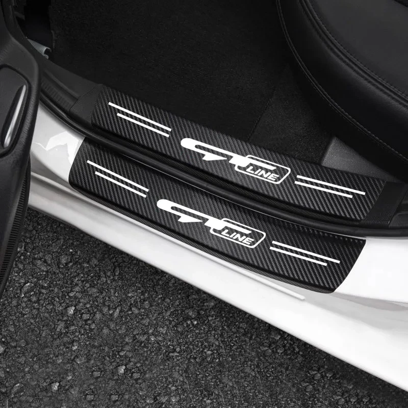 Наклейки на дверные аксессуары из углеродного волокна для KIA GT LINE K2 Sportage Stinger Sorento Ceed Soul Sorento VENGA KX5...