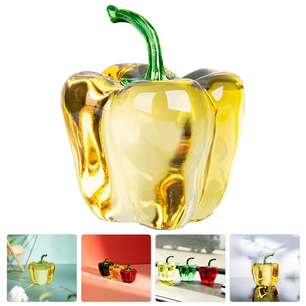 Campana de chile de cristal, adorno decorativo de mesa de pimienta, portátil, creativo, acento para el hogar, Idea de regalo, adorno de mesa de pimienta