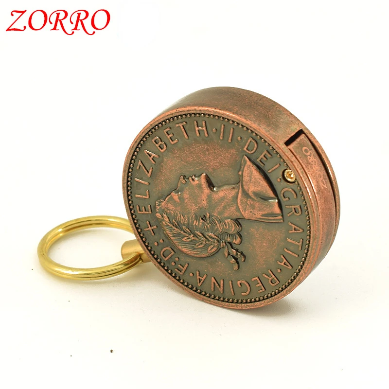 Zorro Kerosene Lighter Small Jewelry Pendant Is Light and Compact, Easy To Carry, Retro Grinding Wheel Head Creative Lighters