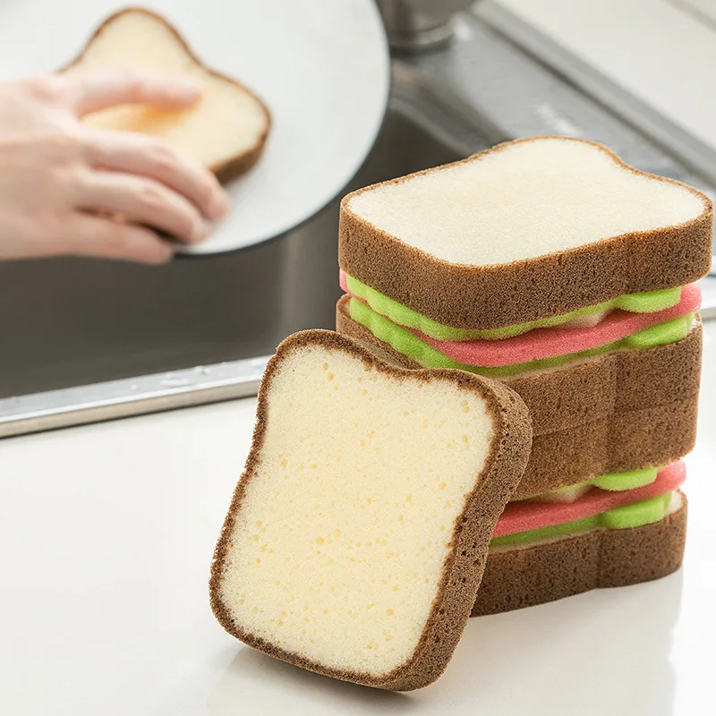 Sponge Brush Toast Bread Shaping Rich Foam Water Absorption Sponge Space Saving Cleaning Sponge Kitchen Utensil