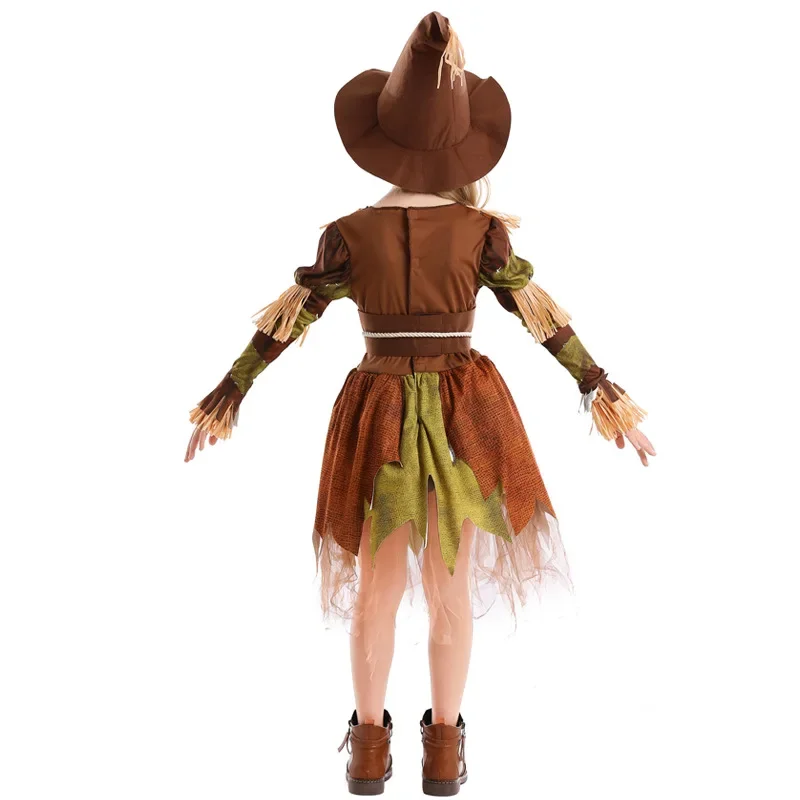 Halloween Kid Scarecrow Scary Costume Purim Boy Girl Movie Scarecrow Ghost Killer Cosplay Children's Day Performance Fancy Dress