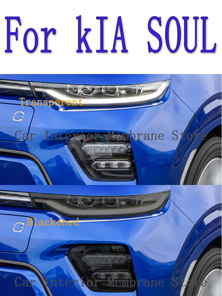 

For kIA SOUL 2019 2020 2021 Car Exterior Headlight Anti-scratch Front Lamp Tint TPU Protective Film Repair Accessories Sticker