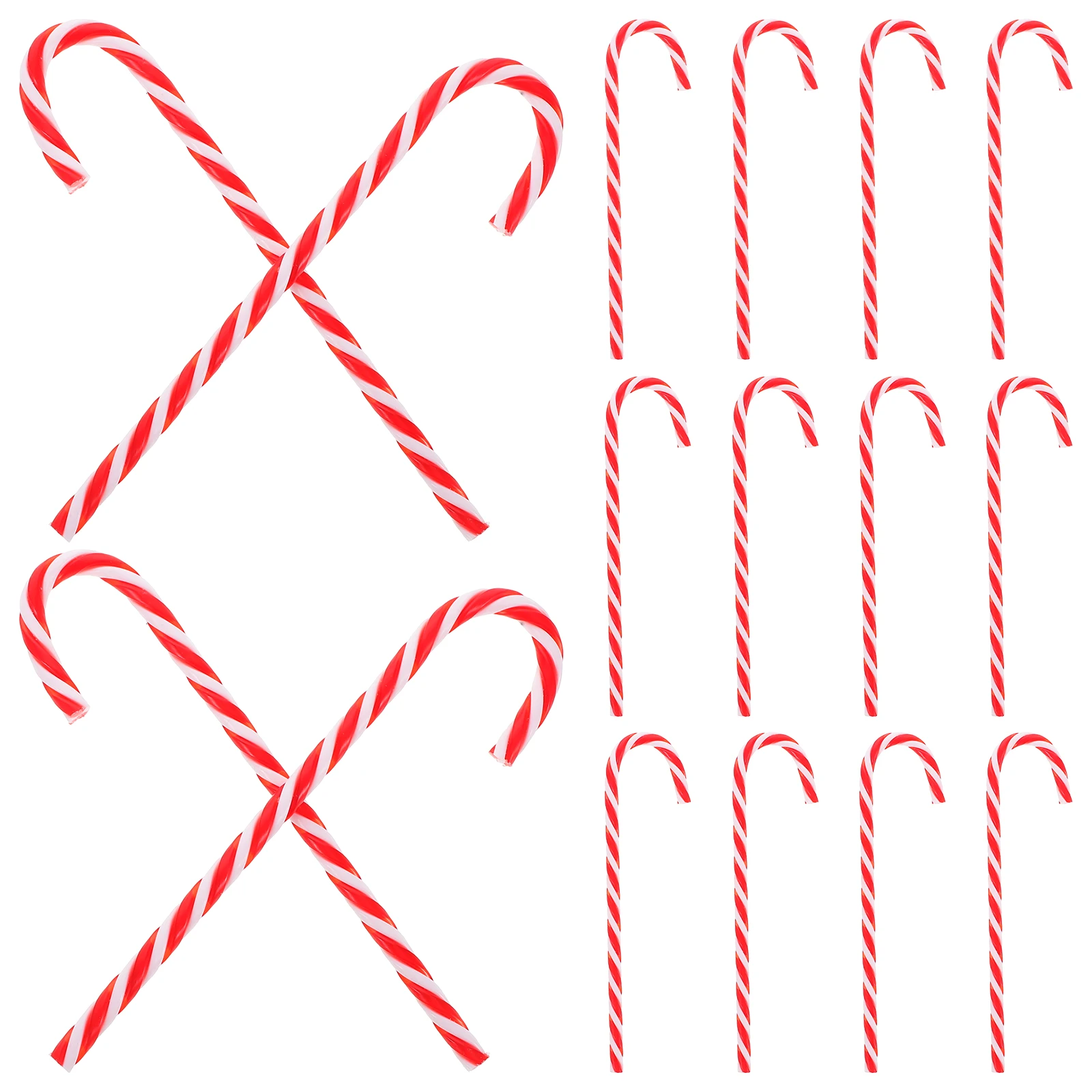 

18 Pcs Small Christmas Decor Santa Claus Crutches Decoration Candy Canes Decorations Tree Wood Pile Theme Child