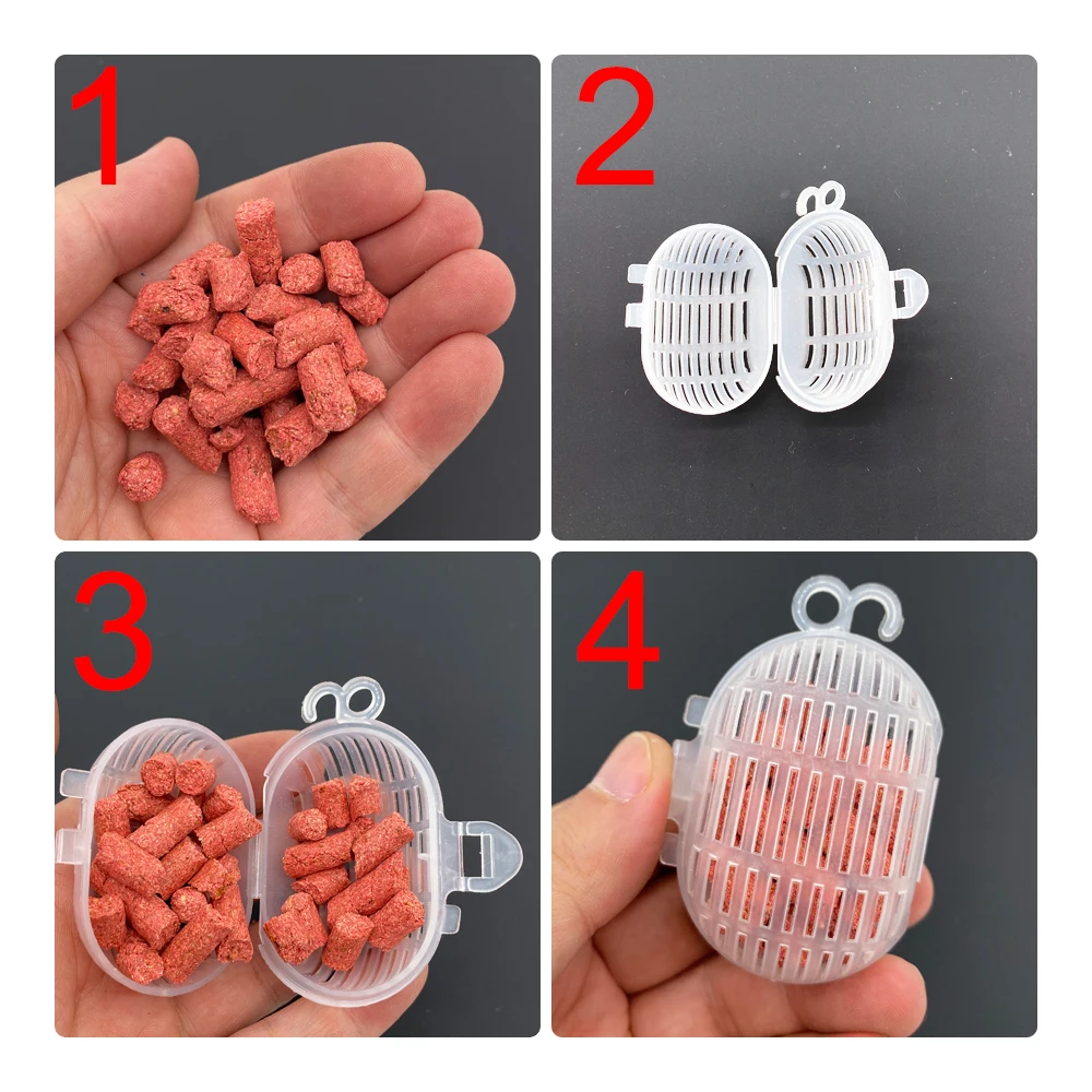 5pcs Bait Cage Feeder Fishing Bag Shrimp Cage Lobster Baits Thread Ball Box Basket Feeder Holder Fish Tool Accessories