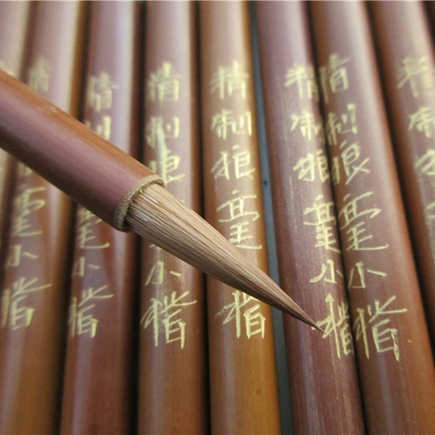 Wolf Hair Calligraphy Brush - Traditional Weasel Hair for Fine Lines & Detail Work | Advanced Chinese Writing & Painting Brush