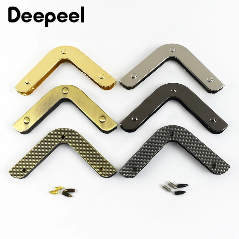 4/10Pcs Deepeel 40mm Bag Corner with Screw Decoration Hardware Accessories for Handbag Edge Protection Metal Hook Buckle