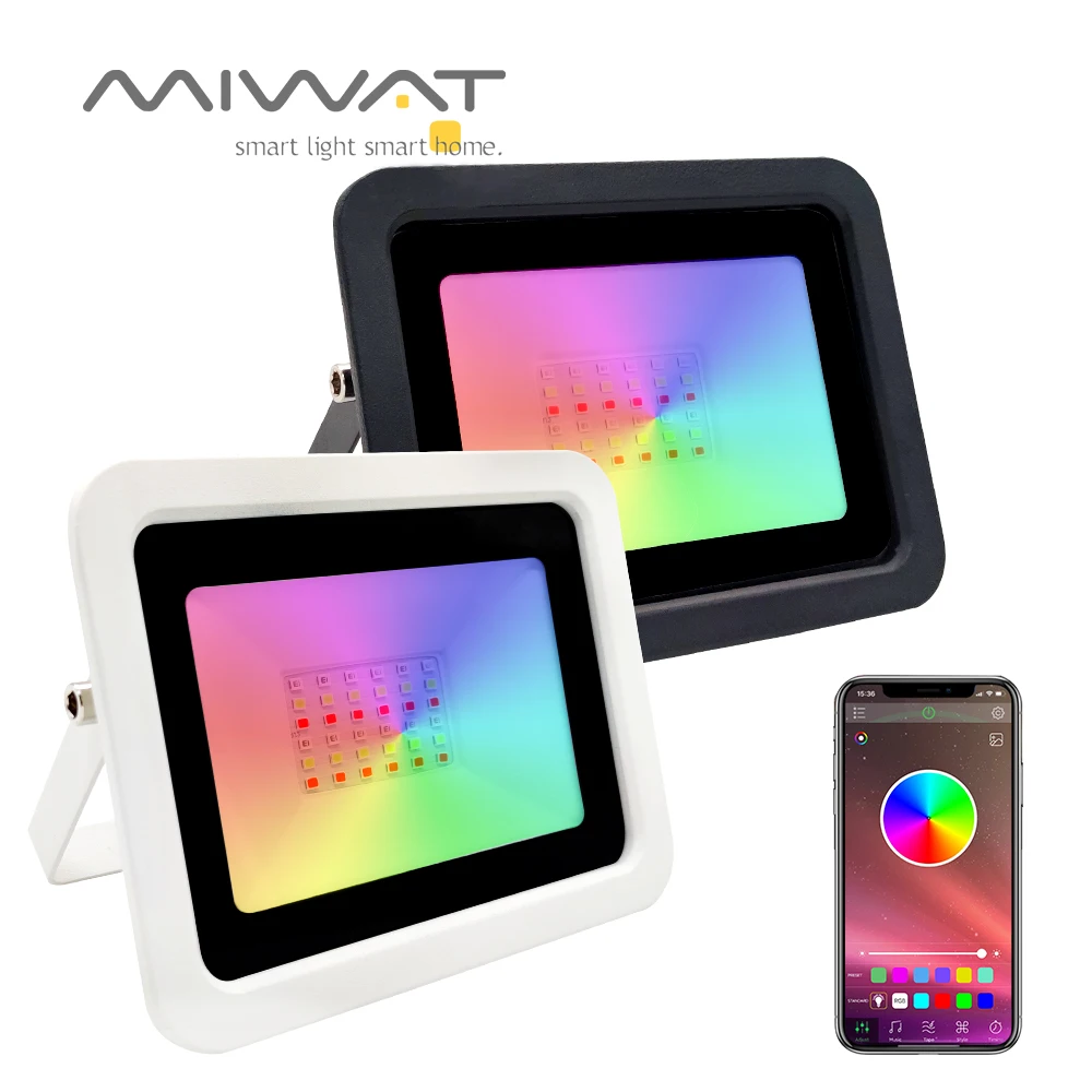 LED Reflektor RGB Smart Flutlicht Outdoor-Scheinwerfer 50W 220 W wasserdicht V warm kühle Beleuchtung Bluetooth App-Steuerung