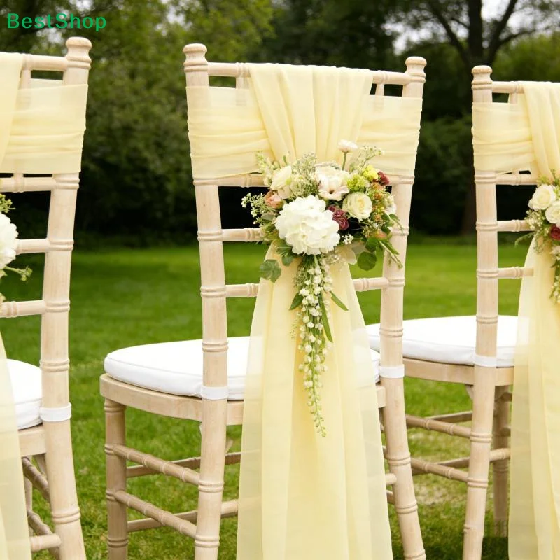 20*275cm 웨딩 의자 장식용 뷰티 튤 폴리에스터 - Chair Sash Organza 리뷰 및 가격