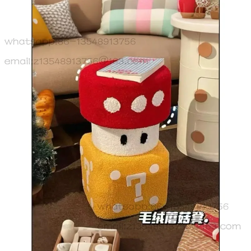 Mushroom small stool household living room sofa coffee table stool children's seat pier spot fast delivery