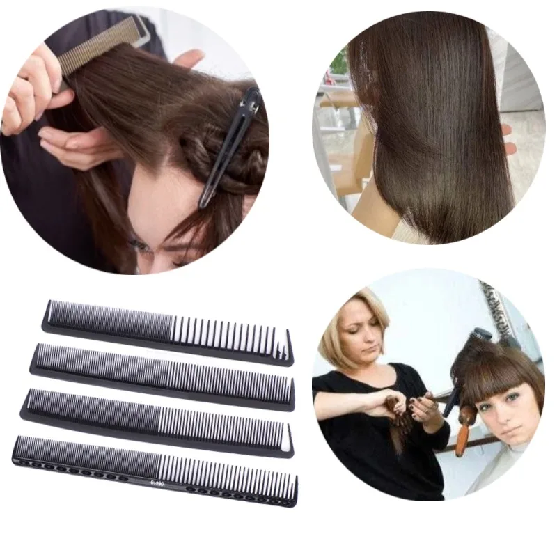 

Barbershop Black Straight Hair Combs Travel Comb Salon Hairdressing Antistatic Carbon Fiber Comb For Barber Hair Cutting Tools