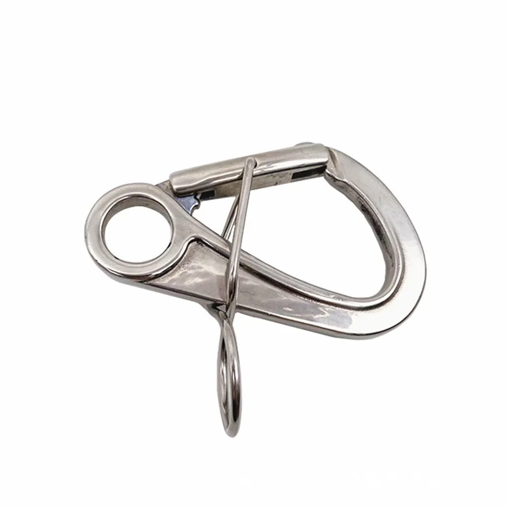 Marine Grade 316 Stainless Steel Snap Hook with Double Locking Mechanism 108mm x 65mm for Anchoring Cargo Securing