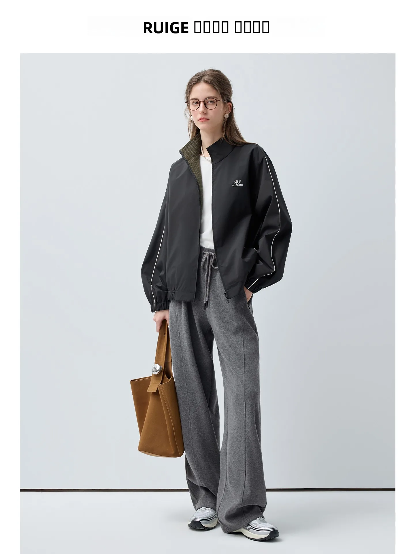 Cappotto casual da donna Rui Plus Size, nuovo modello a quadri, sportivo, snellente, primaverile, vestibilità ampia, taglie forti