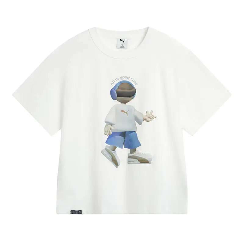 

Puma Белая спортивная повседневная футболка с короткими рукавами, мужская и женская одежда 63479202