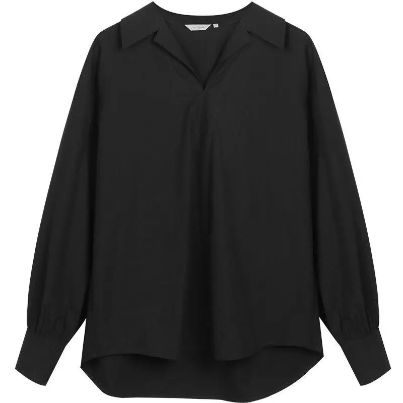 Moda cuello en V suelta todo-fósforo blusa con cordones ropa de mujer 2023 primavera nuevos jerséis informales camisa de mujer de oficina