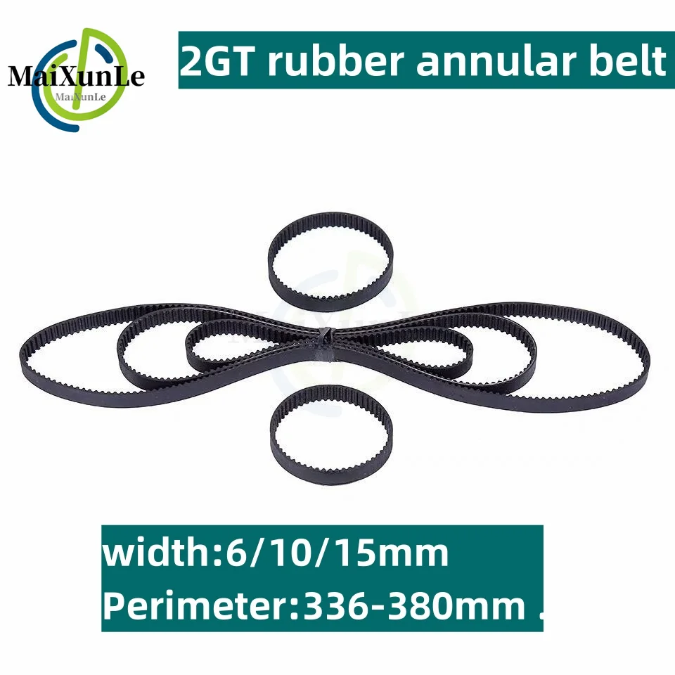 

3D Printer 2GT Loop Rubber Synchronous Belt With a Circumference of 336-380mm, Suitable For a Bandwidth of 6/10/15mm