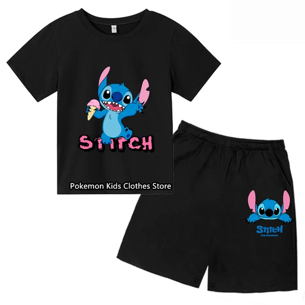 Kawaii Lilo Stitch Funny Cartoon T Shirt Kids Stitch Cute Manga T-shirt Y2k Graphic Tshirt Streetwear Top Tees Female