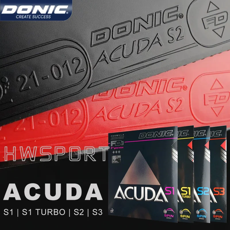 

DONIC ACUDA S Series Table Tennis Rubber S1 Turbo S2 S3 Non-sticky Ping Pong Rubber with Pre-set Internal Energy Sponge