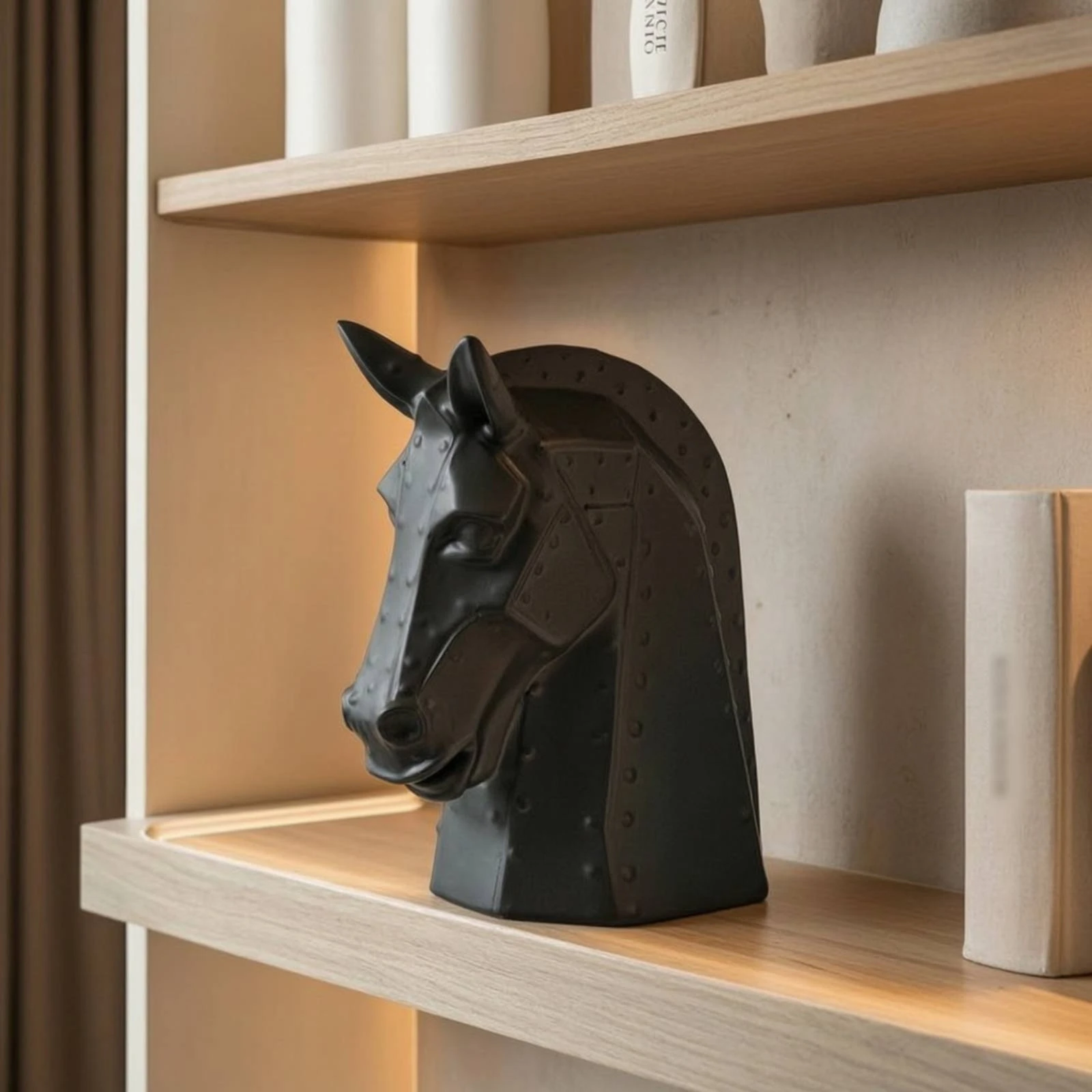 Horse Head Tissue Box Modern Horse Head Tissue Box Cover Ornament Decorative Functional for Art Collectors, Living Room